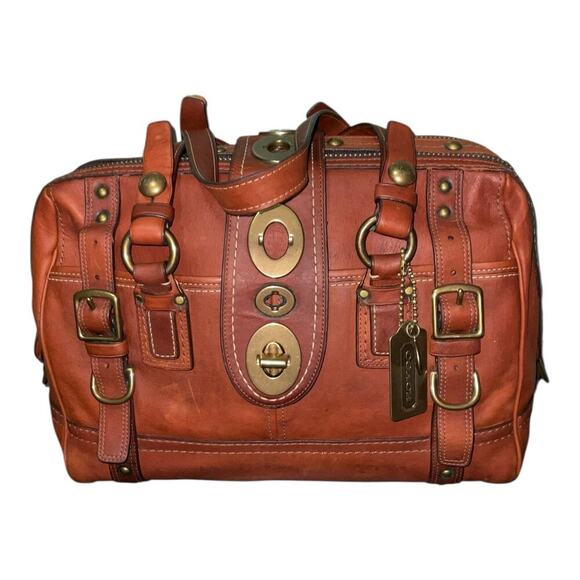 Vintage COACH 1941 Lily 65th Anniversary Satchel Shoulder Bag Whiskey Color